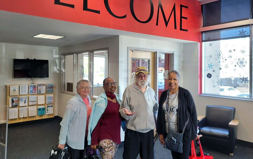 Nancy Simpson with friends at the Blaisdell Y