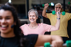 People exercising