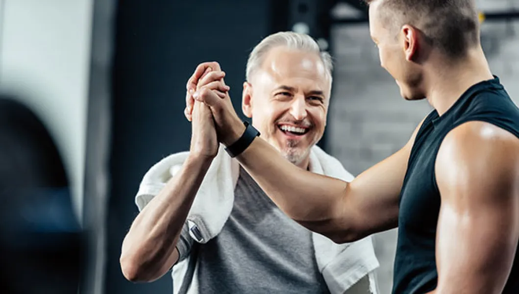 Fitness trainer and client