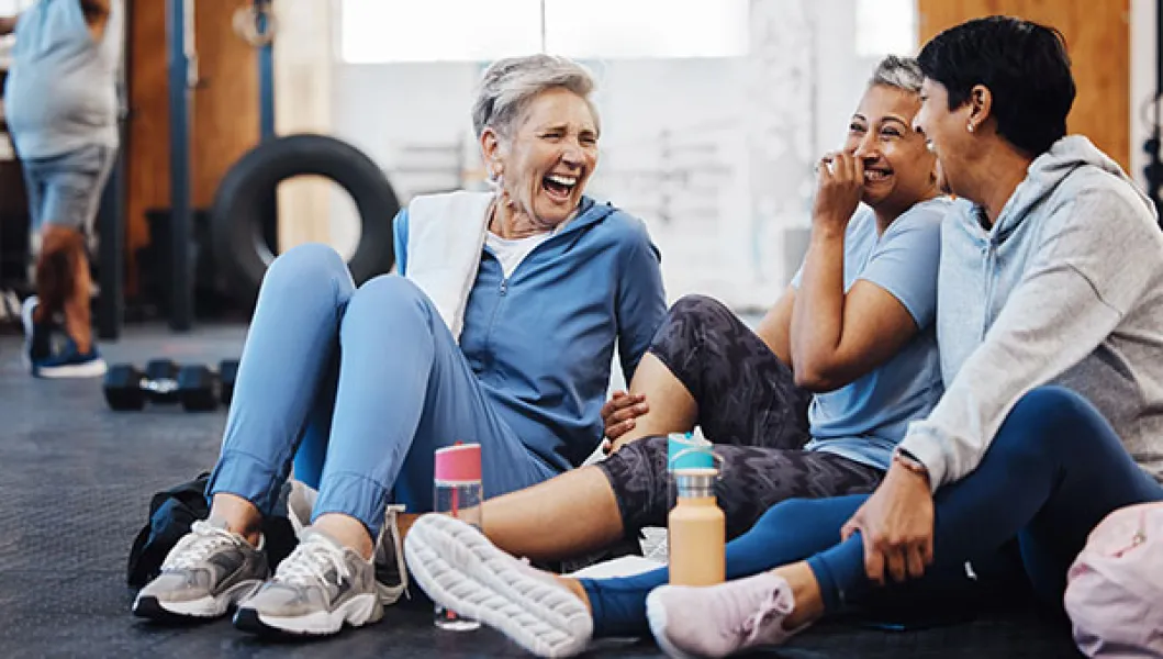YMCA members relaxing after a workout
