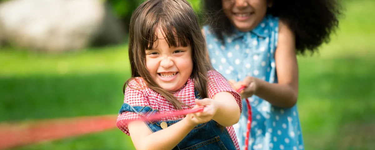 Kids playing tug-o-war