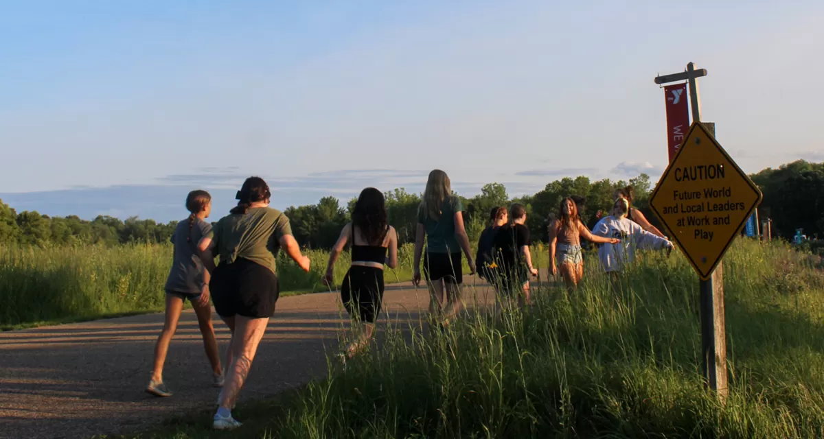 Camp St. Croix kids on walk