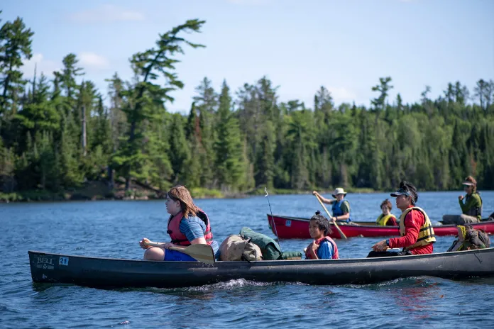 Teenage boys on a canoe trip