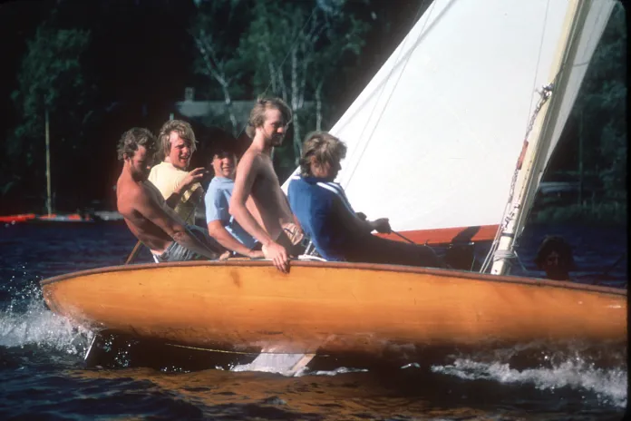 Historic photo of campers sailing at Warren
