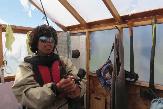 Omar in 2024 on his Norwester, Berens River trip.