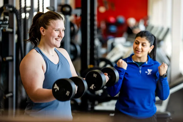 YMCA Personal Trainer and client