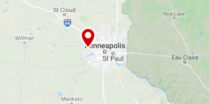 Minnesota map with location marked