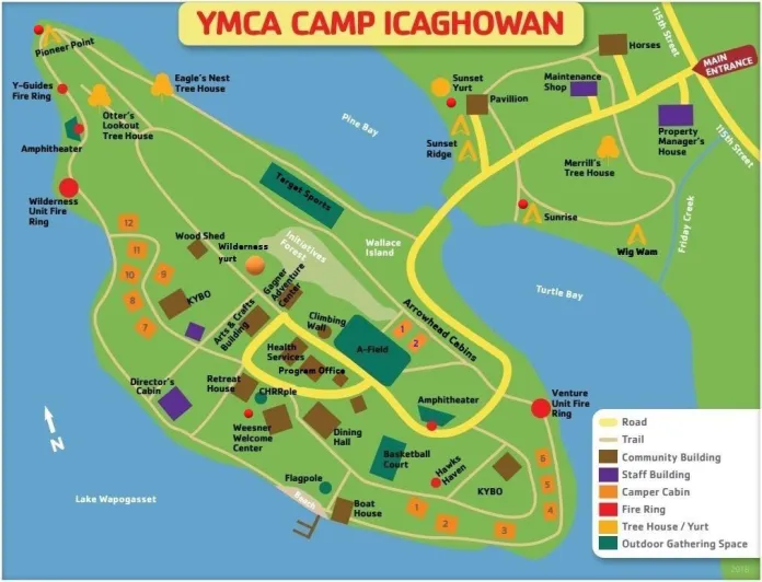 YMCA Camp Icaghowan Map