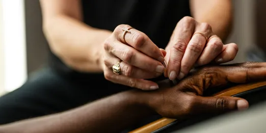 An image of a woman receiving acupuncture at the YMCA
